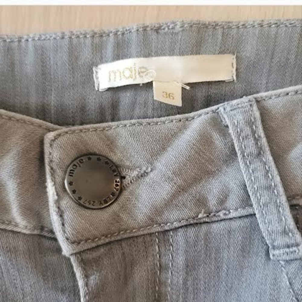 Maje Grey High Waisted Rise Skinny Fitted Jeans View 3